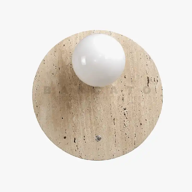 Travertin Beige Lumineux: Cercle de Décoration