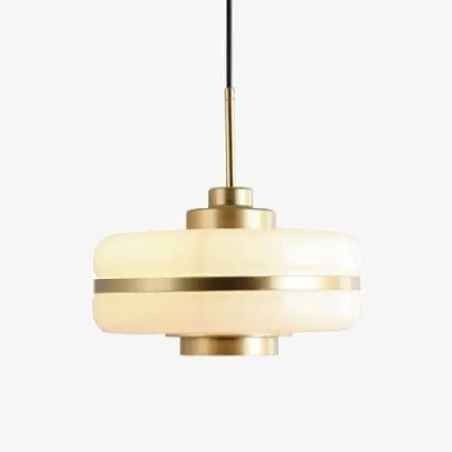 Suspension LED moderne Rinna - Blanc opale doré