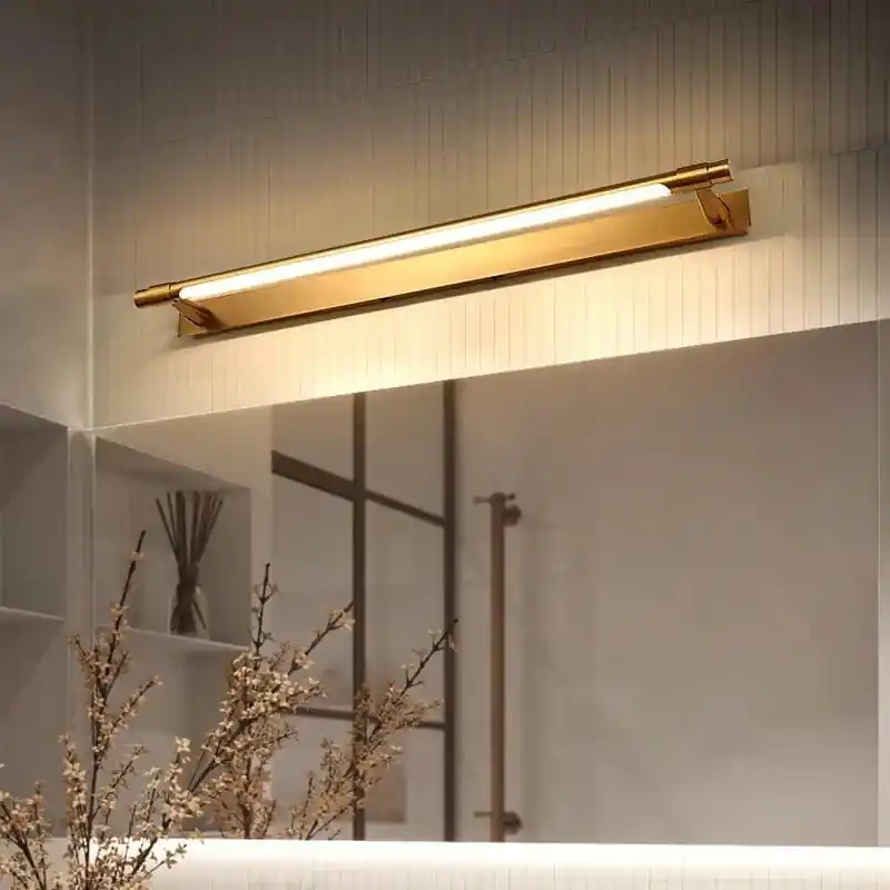 Applique LED moderne en cuivre pour miroir de salle de bains