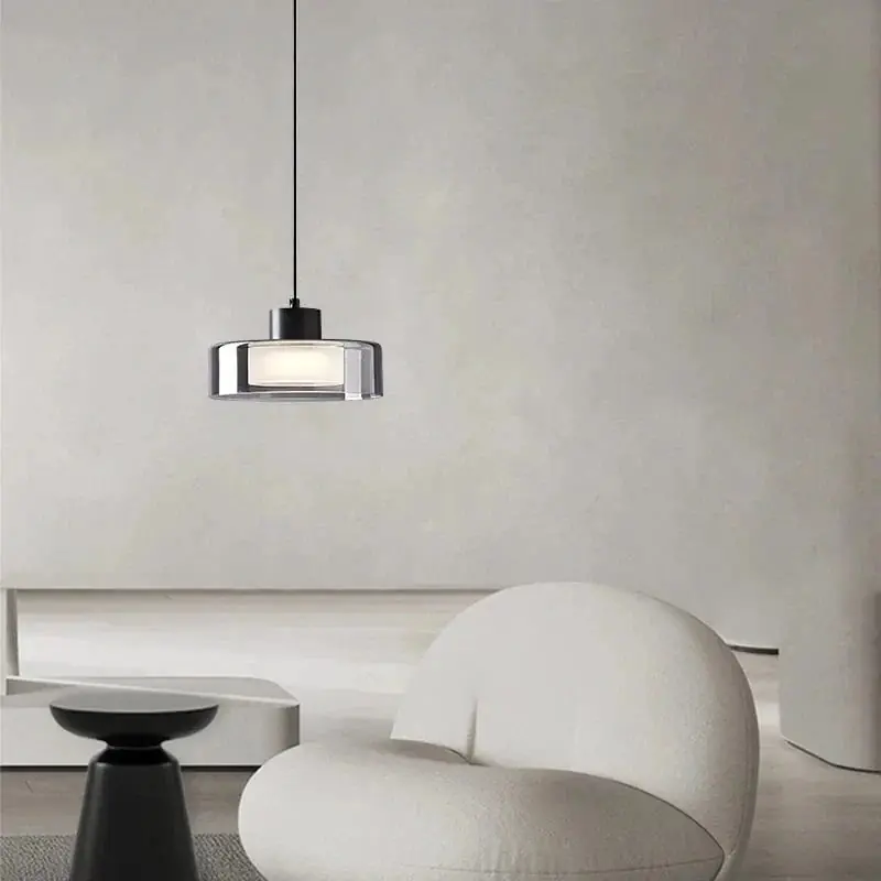 Suspension nordique design moderne en verre et cuivre