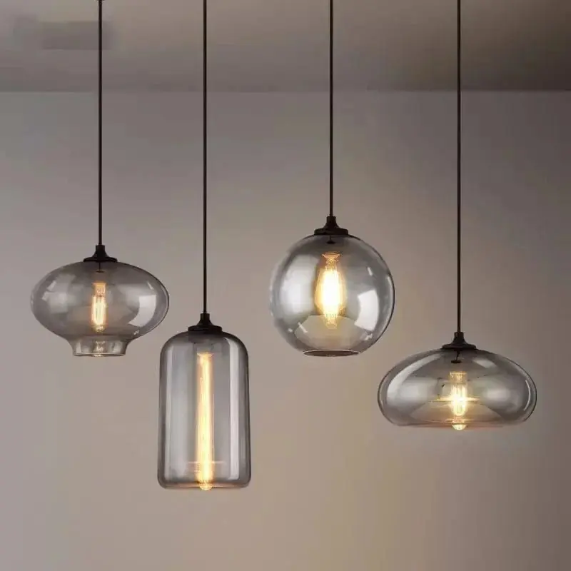 Suspension nordique en verre pour cuisine et restaurant