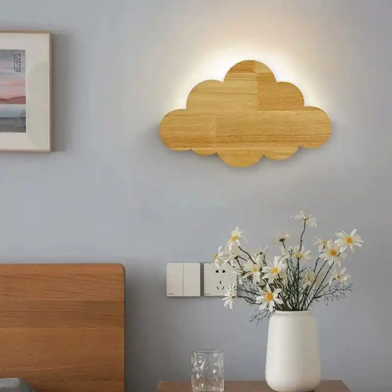 Applique murale en bois nordique moderne pour chambre d'enfant