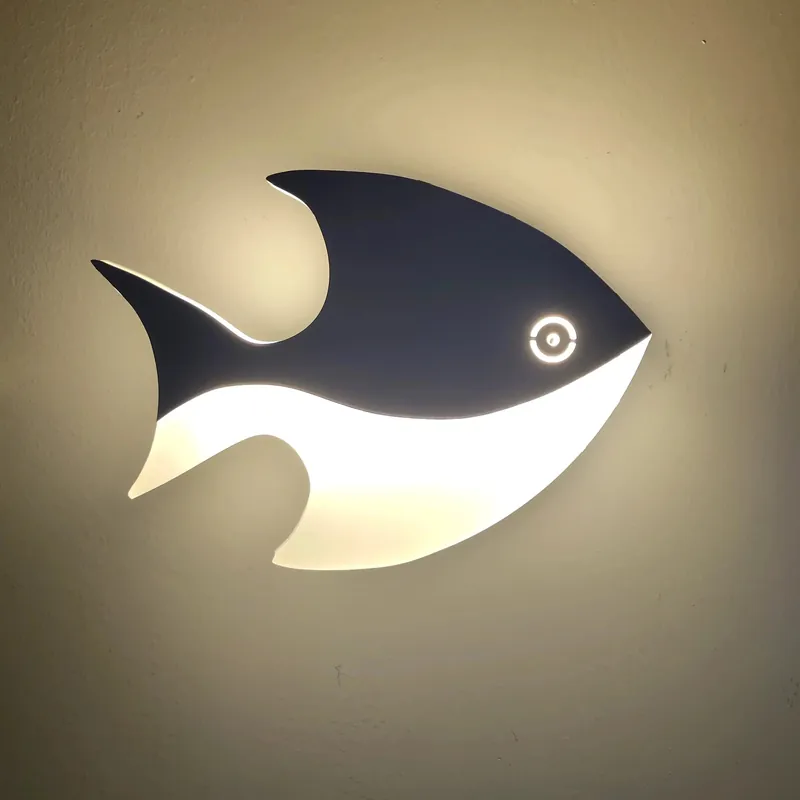 Applique Murale LED Créative en Acrylique Forme Poisson pour Enfants - Collection LuminaKids
