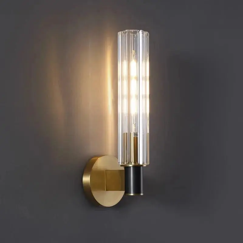 Applique murale italienne de luxe en cristal de cuivre minimaliste - Édition postmoderne de prestige