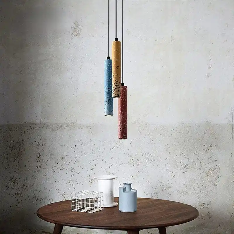 Suspension nordique design à tube long en ciment - Décoration moderne