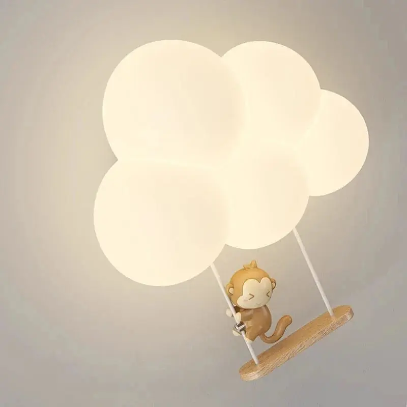 Applique murale LED \\"Monkey Bunny Cloud\\" pour enfants