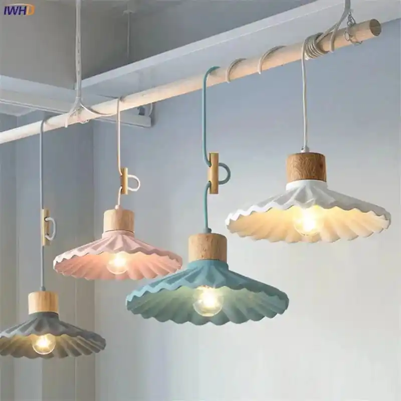 Suspension LED moderne nordique en ciment minimaliste