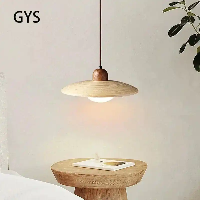 Suspension Lumineuse en Bois de Style Japonais Rétro