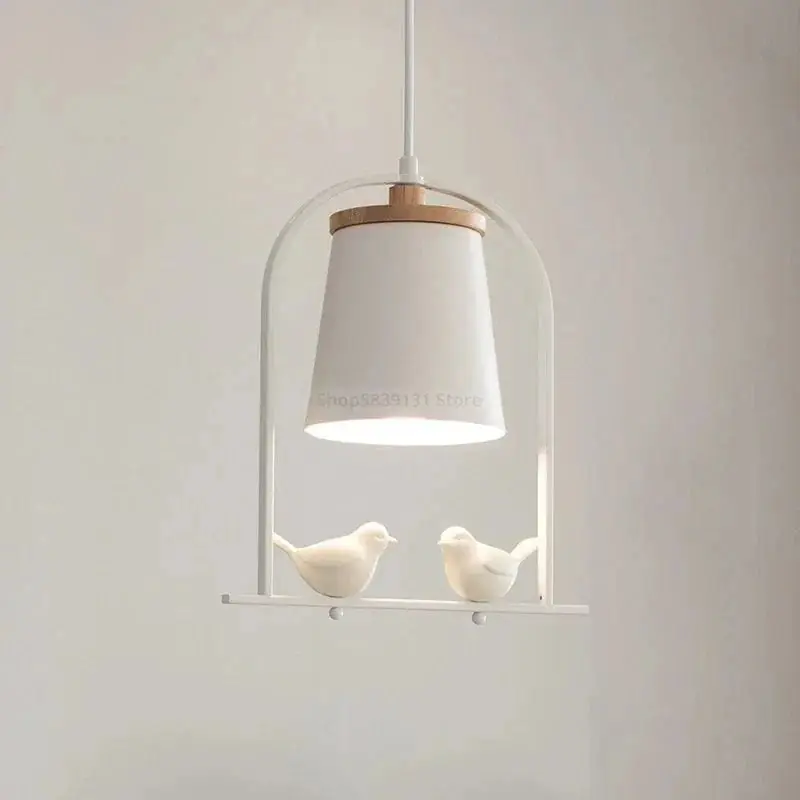 Suspension Nordique Minimaliste avec LED Oiseau Moderne