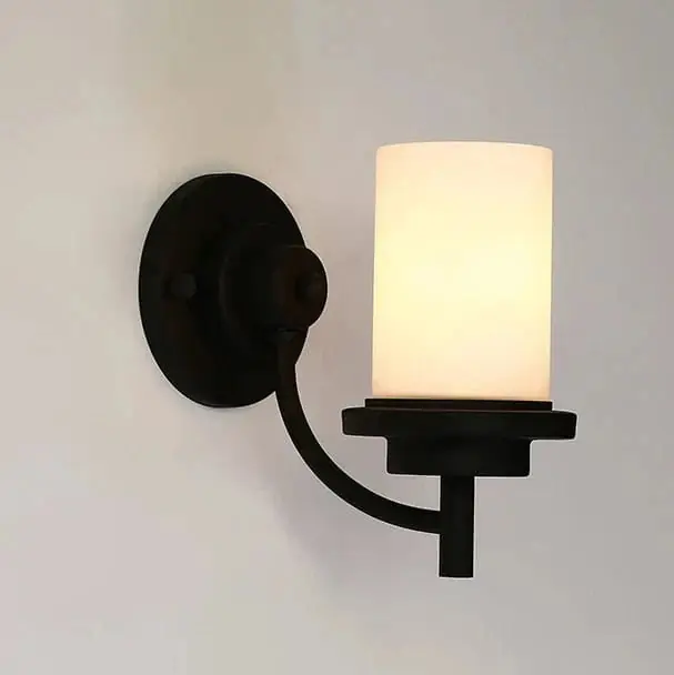 Applique murale \\"Fusion Américano-Chinoise\\" en fer forgé et verre dépoli modernes