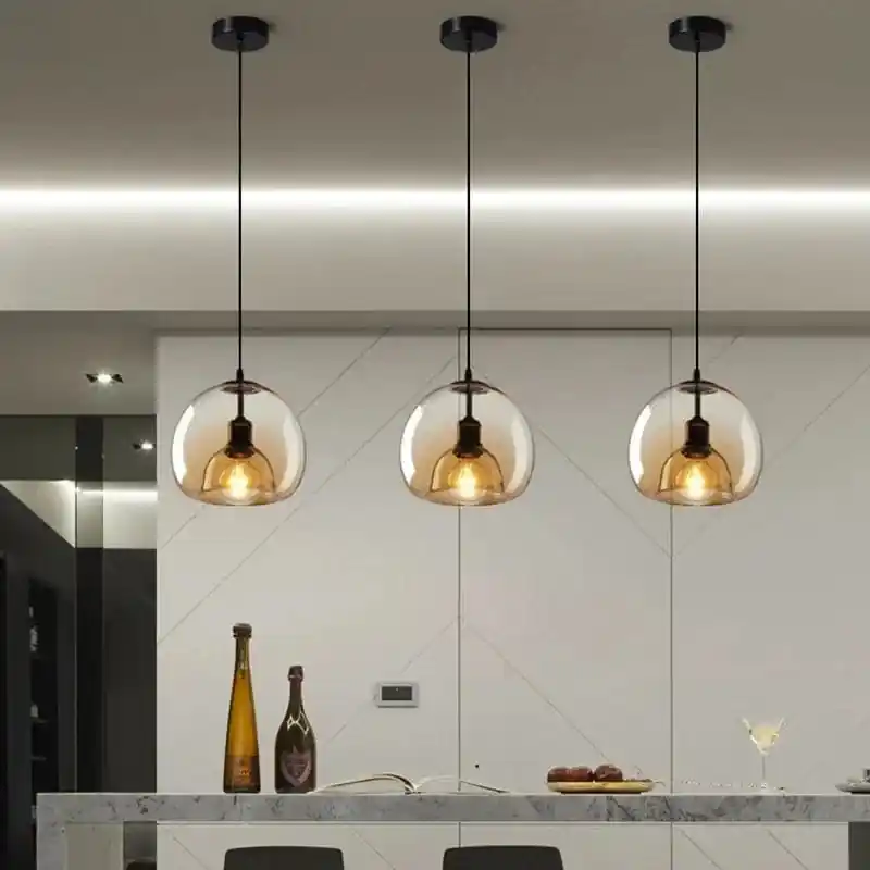 Suspension Luminaire Boule en Verre Moderne pour Décoration Intérieure