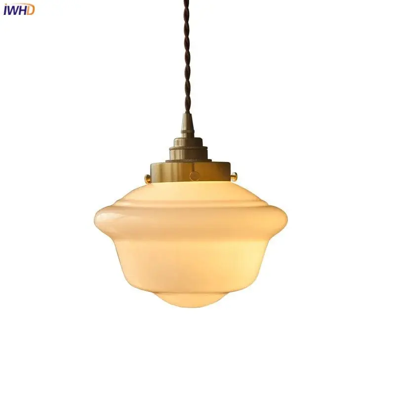 Suspension LED Nordique Moderne en Verre avec Prise en Cuivre