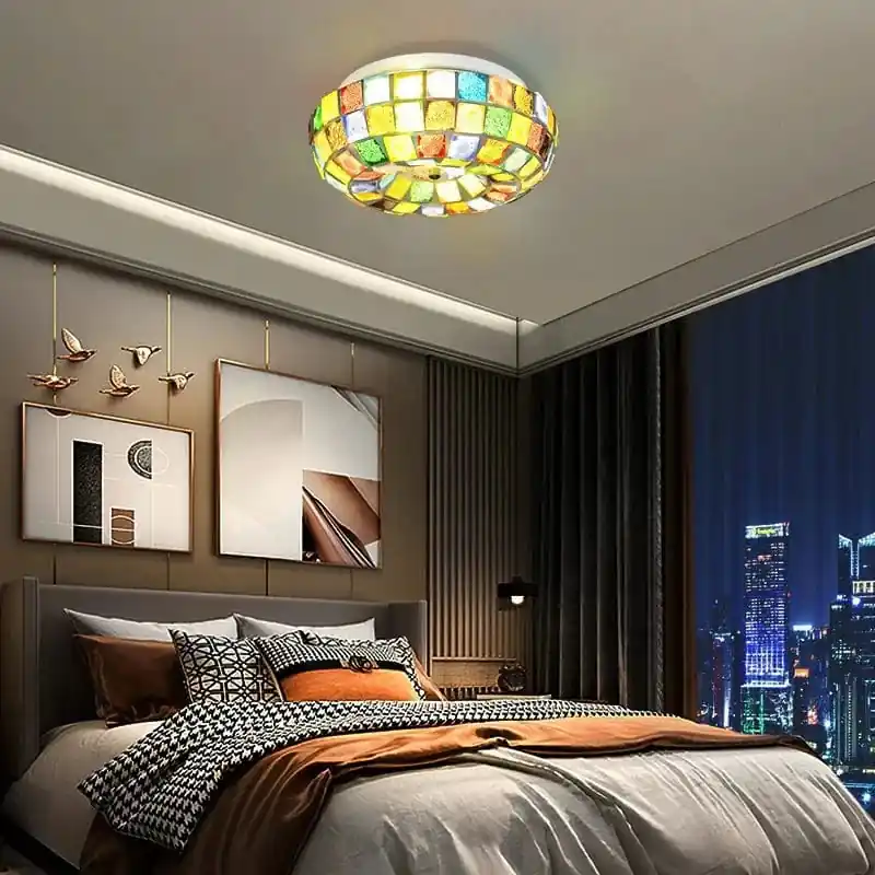 Tiffany Bohemian Colorful LED Ceiling Light by Artpad
