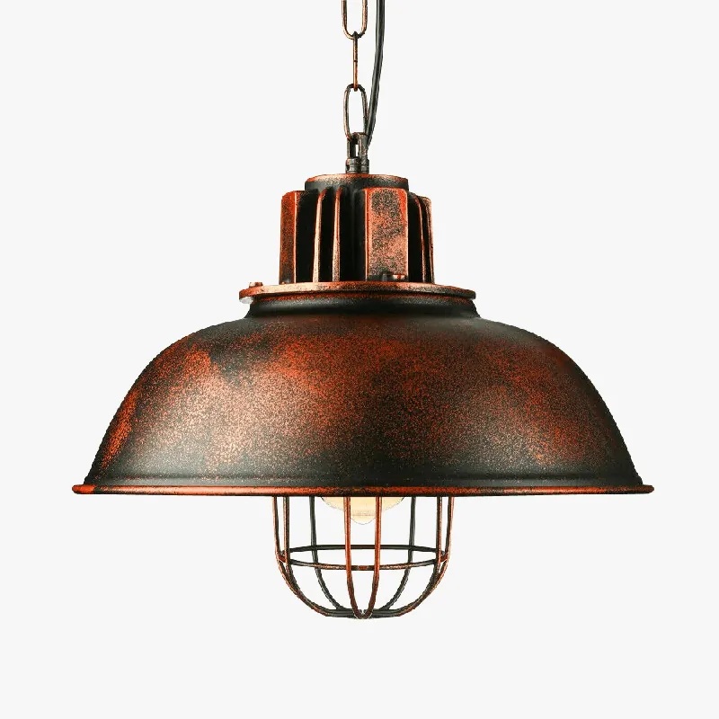 Suspension Rétro en Fer Abat-jour Vintage Café - Design Industriel Luxe