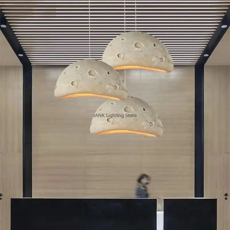 Suspension LED Design Minimaliste Wabi-Sabi pour Décoration Loft Café
