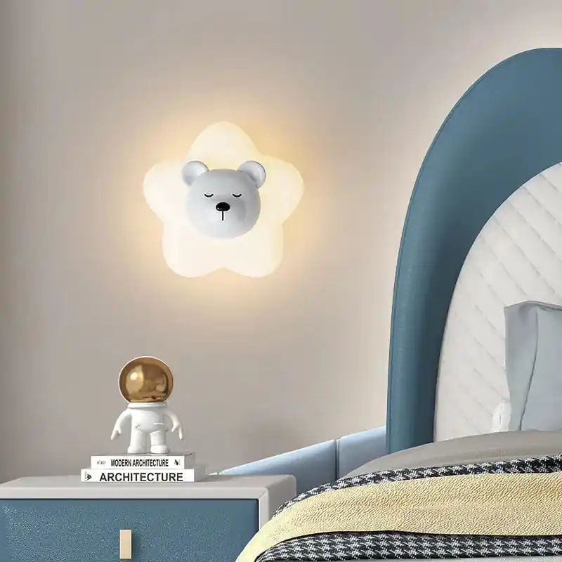 Applique murale LED étoile lune ours lapin minimaliste design