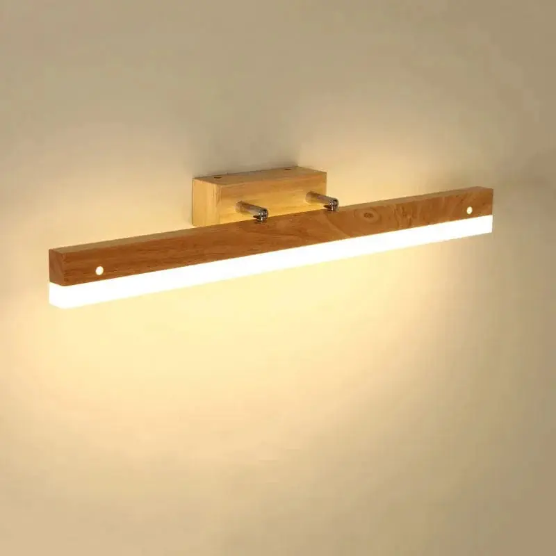 Applique murale LED en bois massif de style nordique pour la lecture