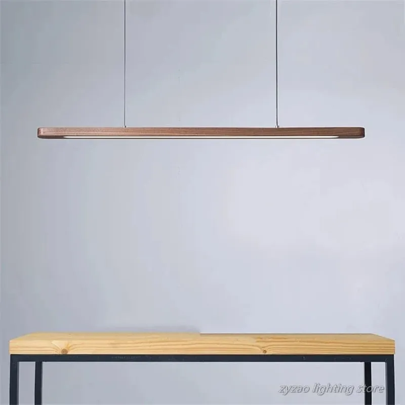 Suspension LED en bois style nordique pour une ambiance unique dans votre restaurant ou bureau.