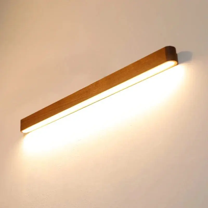 Applique murale LED en bois massif design japonais contemporain