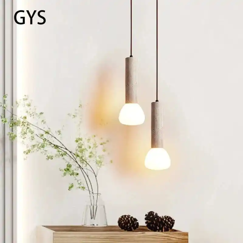 Suspension Style Crème Salon TV Nordique LED Chambre Table de Chevet Longue Ligne Petite