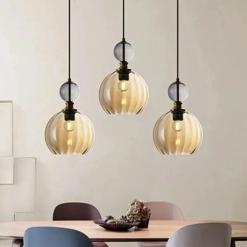 Suspension LED Nordique en Verre 1\\/3 Tête Colorée Bonbons pour Décoration Intérieure