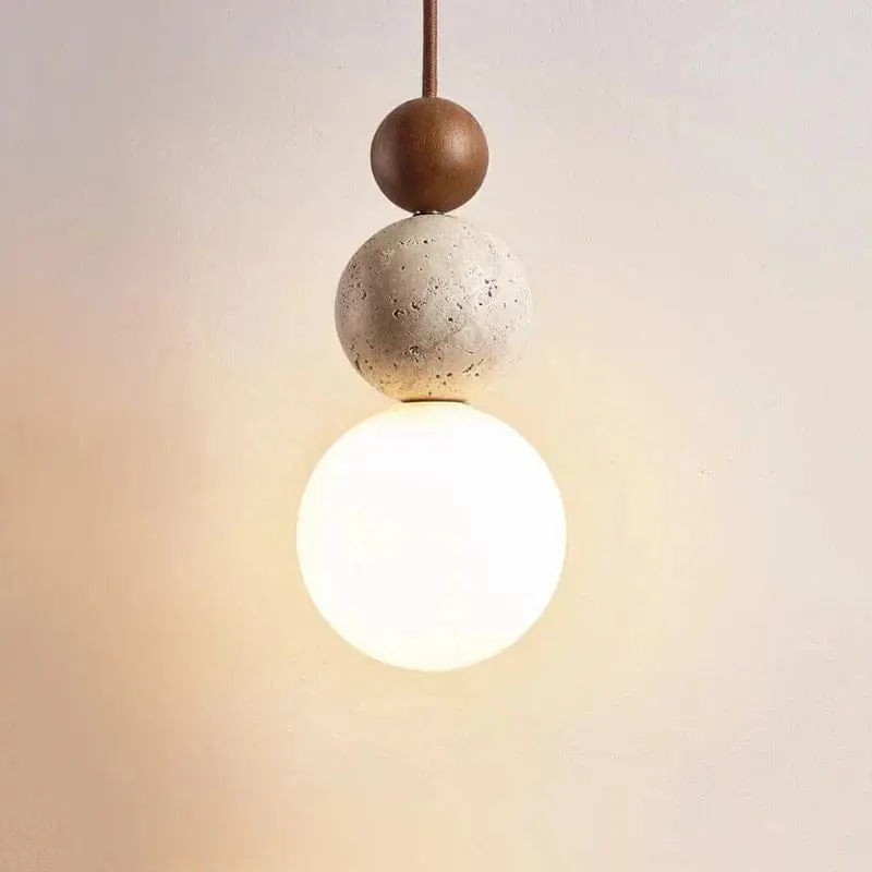 Suspension LED Le Gourde Ronde Wabi Sabi en Tuf Jaune