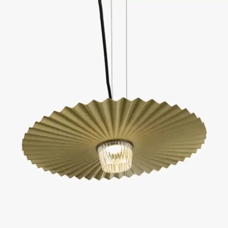 Suspension Design Nordique Post-Moderne en Art Fer Plissé pour Salon et Restaurant
