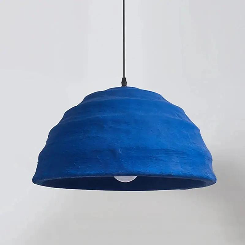 Suspension Klein bleu pour table à manger de 49 CM - Idéale pour la chambre d'enfants et le chevet - Suspension Wabi Sabi pour la maison et le séjour - Éclairage suspendu