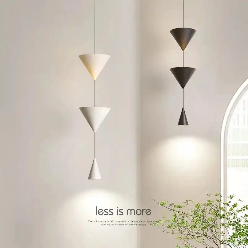 Suspension Moderne Minimaliste Designer Art Sablier LED Lecture Noir Blanc Chic Chevet Salon Chambre Décoration