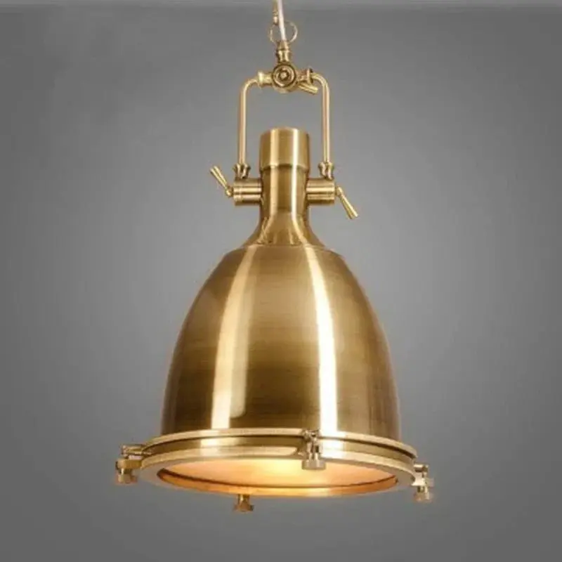 Suspension industrielle Vintage en verre E27