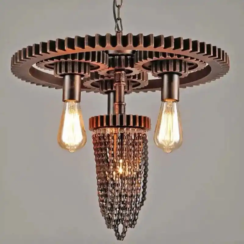 Suspension Lumineuse Vintage Industrielle en Fer pour Restaurant, Café et Bar