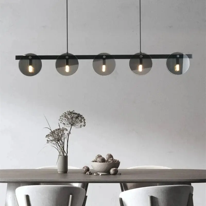 Suspension en verre noir contemporain