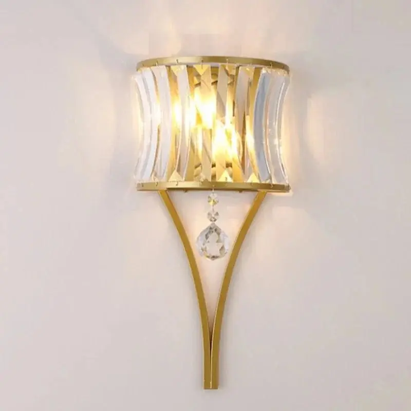 Applique murale LED de luxe en cristal noir et doré