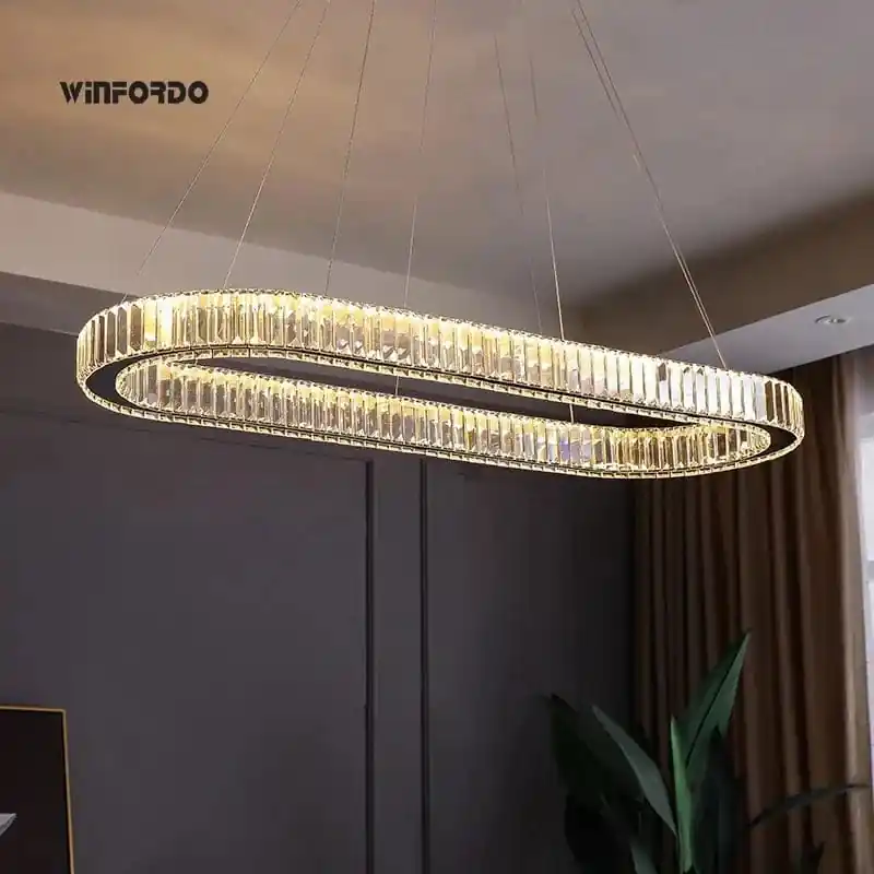 Suspension ovale en cristal de luxe - Collection Prestige