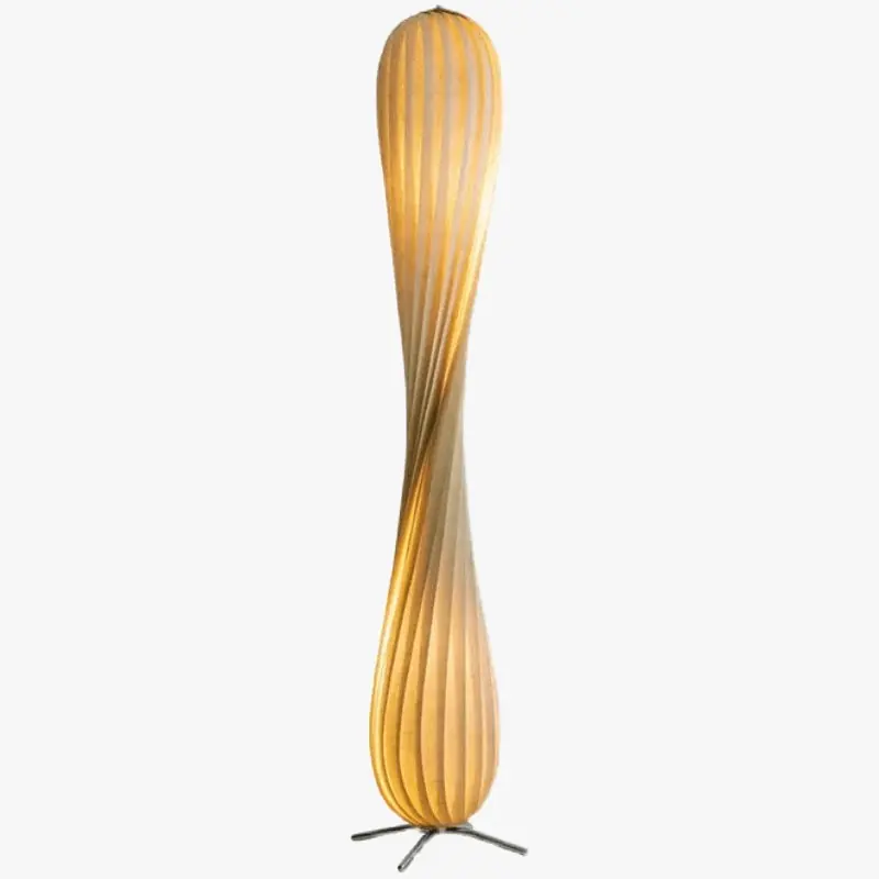 Wabi Sabi - Lampadaire en bois au design simple et rétro
