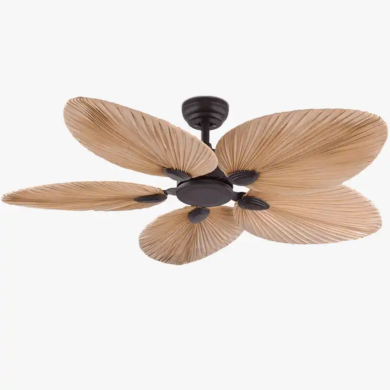 Ventilateur de plafond Exotique Feuilles de Palmier avec Télécommande, Idéal pour Salon ou Chambre