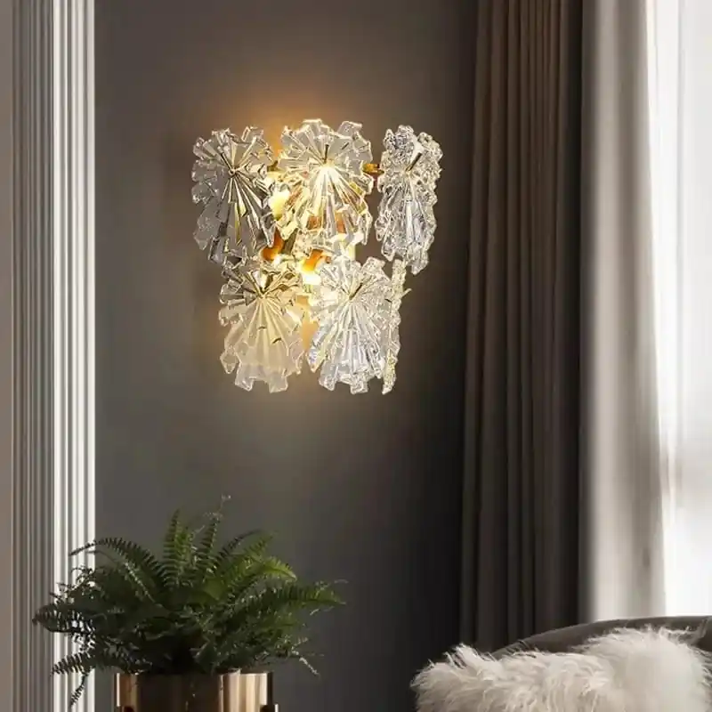 Applique Murale en Cristal Moderne Intérieur Doré - Collection Luxe pour Salon, Allée & Escalier