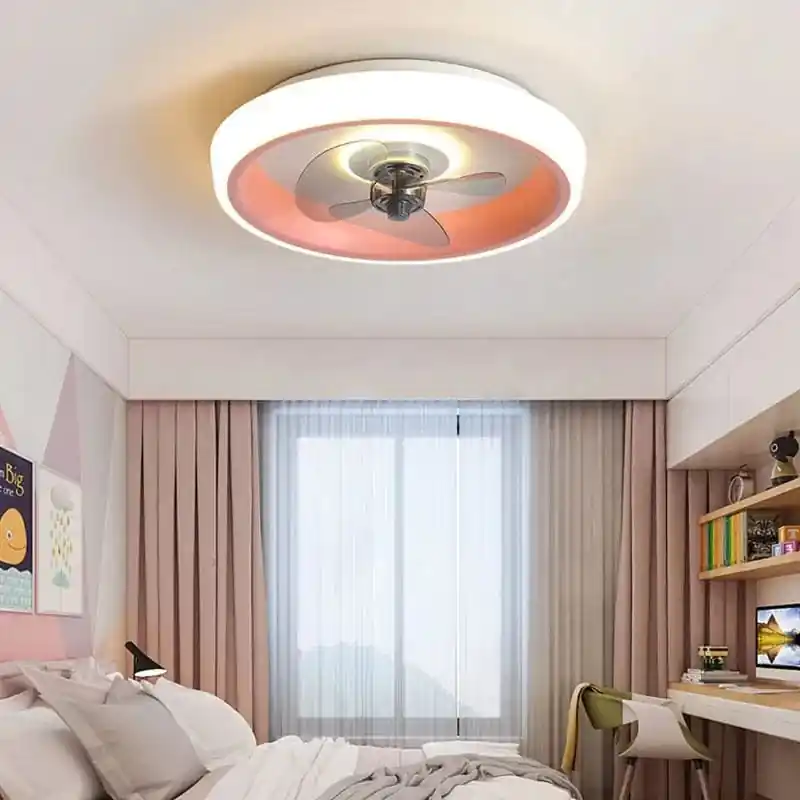 Ventilateur De Plafond Design 50CM pour Chambre et Salon - Ventilateur Silencieux avec Éclairage LED