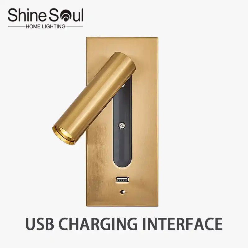 Applique murale intérieure 110-240V 3W avec port de chargement USB