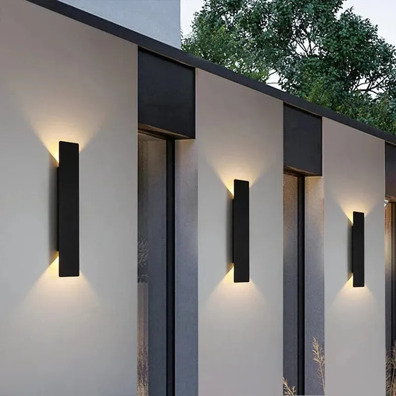 Applique murale extérieure LED 18W noir en aluminium - Étanche - Éclairage extérieur