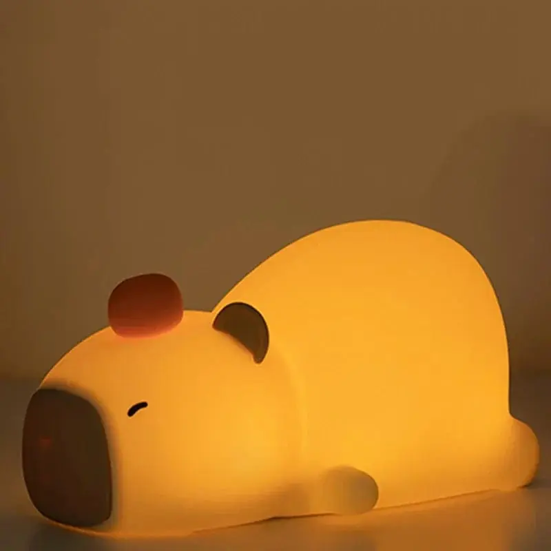 Veilleuse Capybara Enfant Dessin Animé - Lampe LED Rechargeable et Graduable - Idéal pour Chambre d'Enfant et Cadeau d'Anniversaire