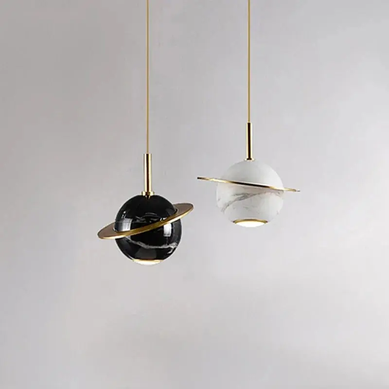 Suspension Scandinave Créatif Planétaire Lune Veilleuse Nordique pour Décoration LED Salle À Manger Table