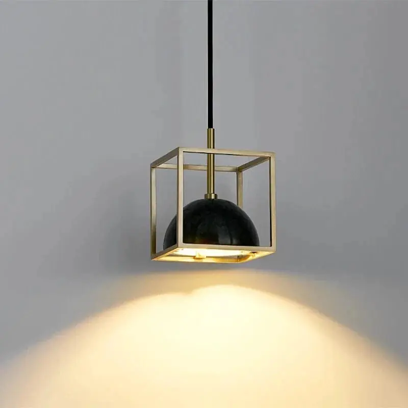 Suspension de Luxe en Marbre à Tête Unique