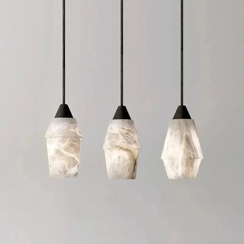 Suspension Rétro Vintage Marbre Collection LED Lustre Éclairage - Salle à manger chic