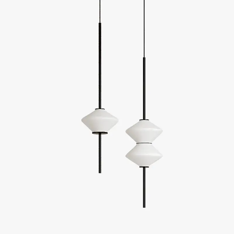 Suspension LED en verre blanc design