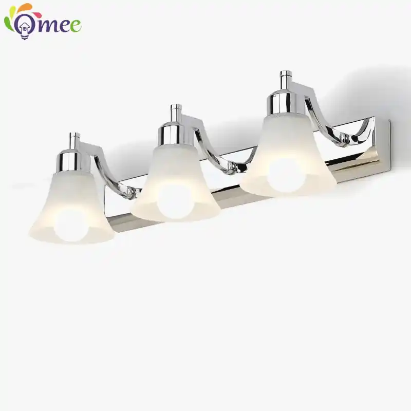 Applique Murale Cosmétique Miroir LED Européenne, Parfait pour le Maquillage - Vanity Chrome