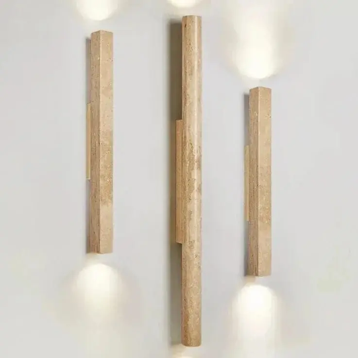 Applique murale LED longue en pierre naturelle