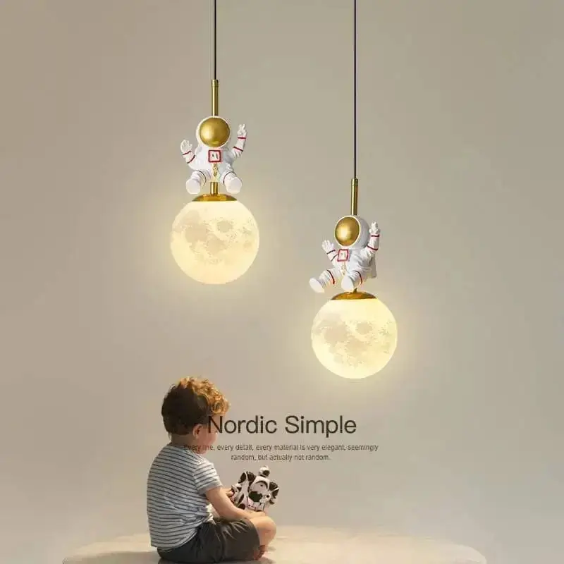 Veilleuse lunaire LED astronautique pour chambre d'enfant - Design moderne