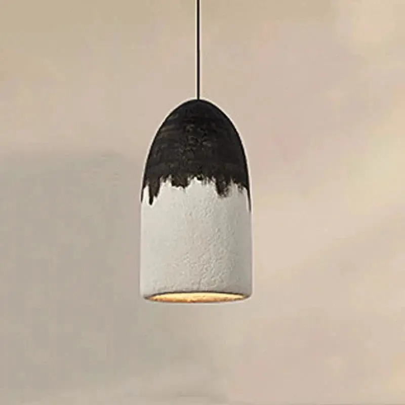 Suspension moderne Wabi Sabi noir et blanc LED lampe créative pour Restaurant Café et Chambre Européenne