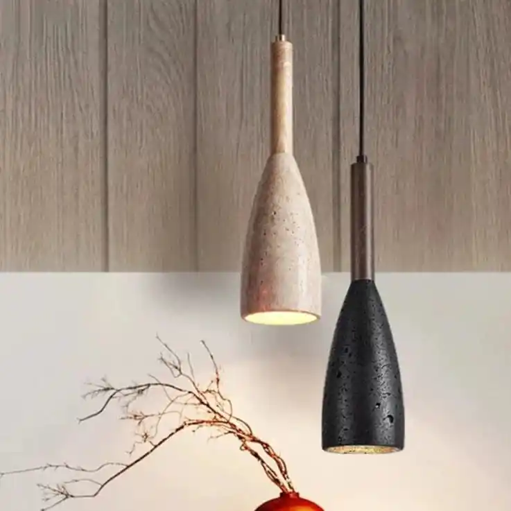 Suspension LED moderne nordique Pierre Jaune Grotte Luminaire Suspendu E27